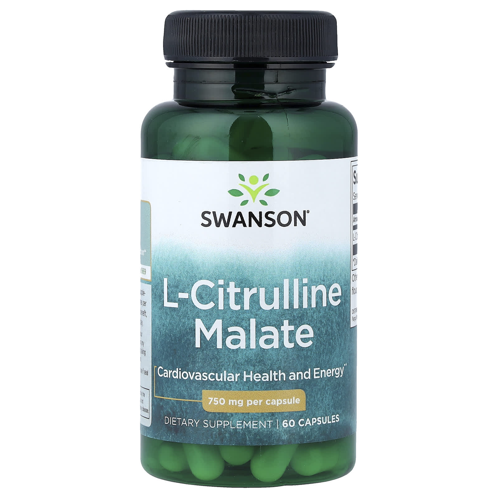 Swanson, L-Citrulline Malate, 750 mg, 60 Capsules - Image 1