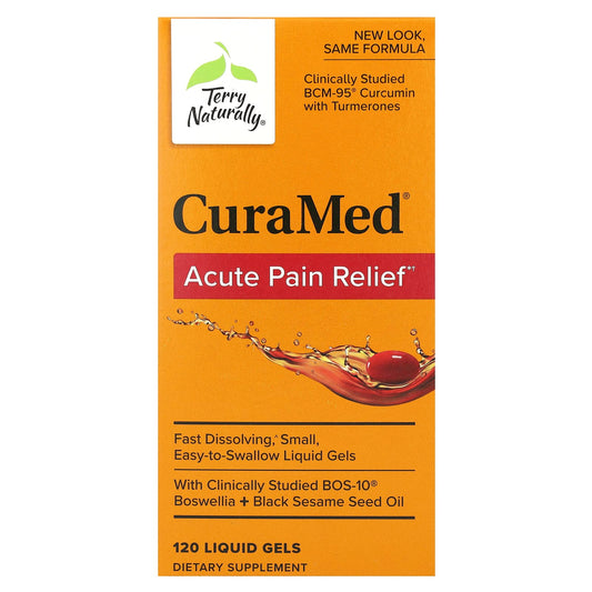 Terry Naturally, CuraMed, Acute Pain Relief, 120 Liquid Gels - Image 1