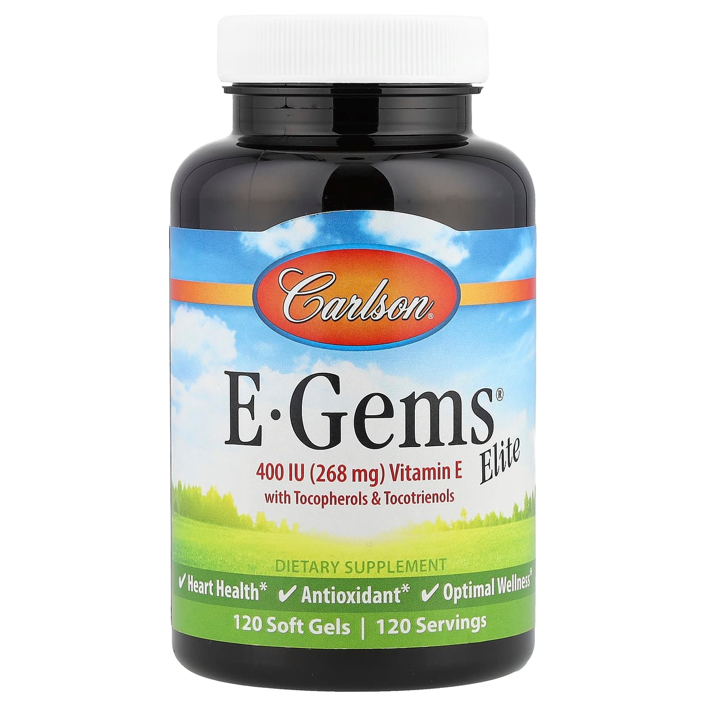 Carlson E-Gems Elite Vitamin E with Tocopherols & Tocotrienols, 120 Soft Gels - Image 1