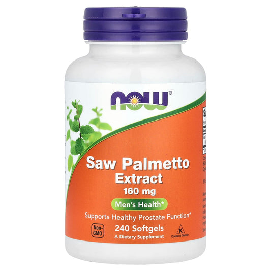 NOW Foods, Saw Palmetto Extract, Men's Health, 160 mg, 240 Softgels - Image 1