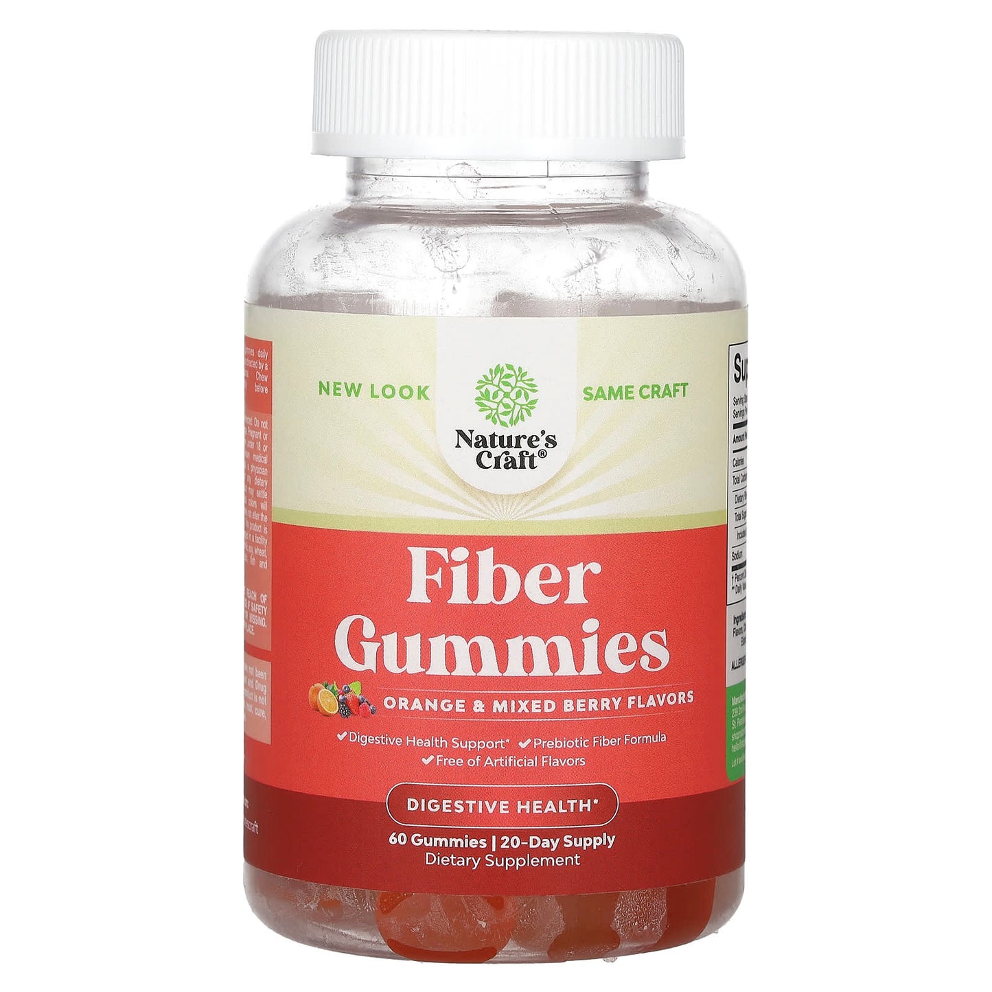 Nature's Craft, Fiber Gummies, Orange and Mixed Berry, 60 Gummies - Image 1