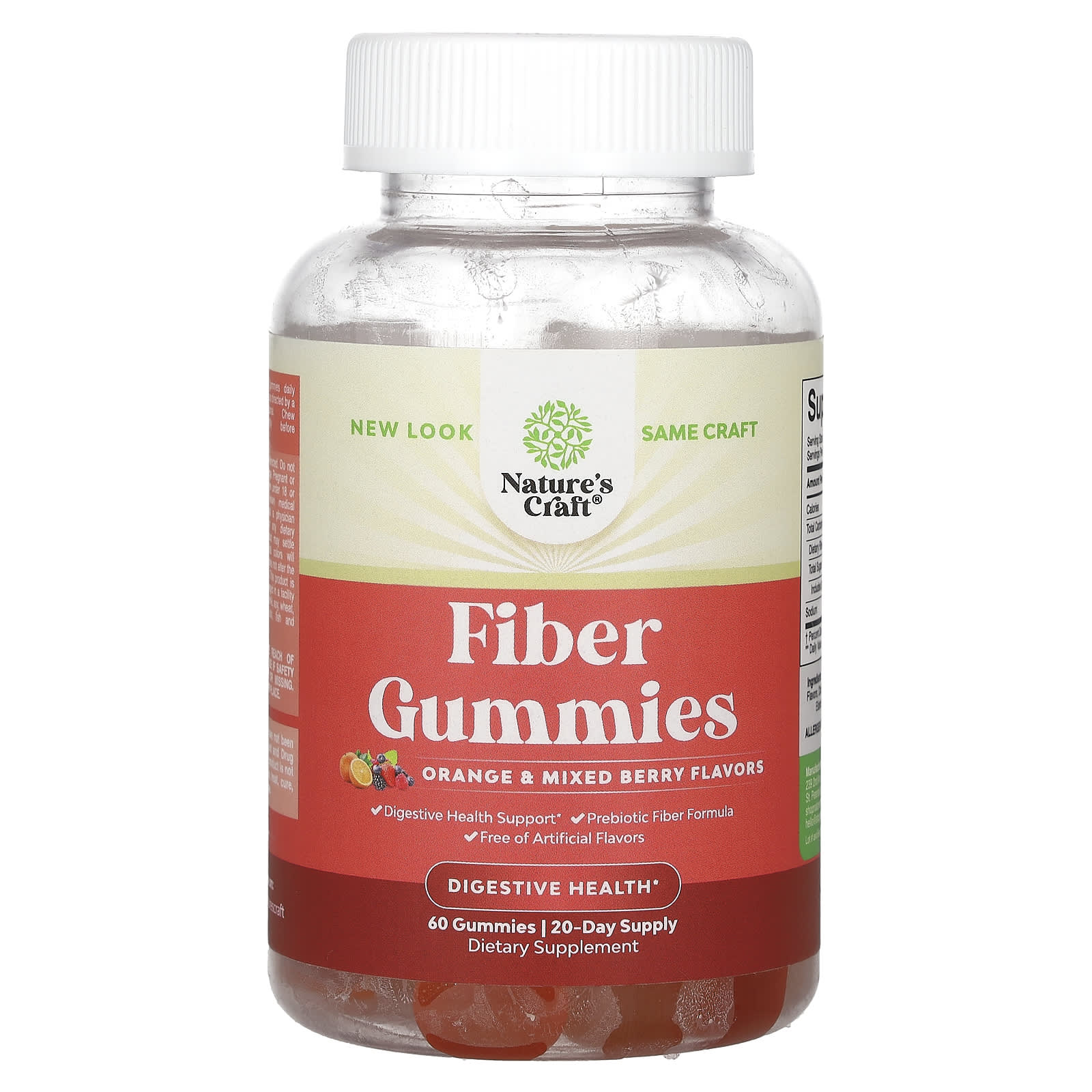 Nature's Craft, Fiber Gummies, Orange and Mixed Berry, 60 Gummies - Image 1
