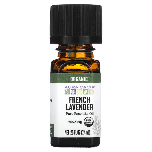 Aura Cacia Organic French Lavender Essential Oil 0.25oz - Image 1