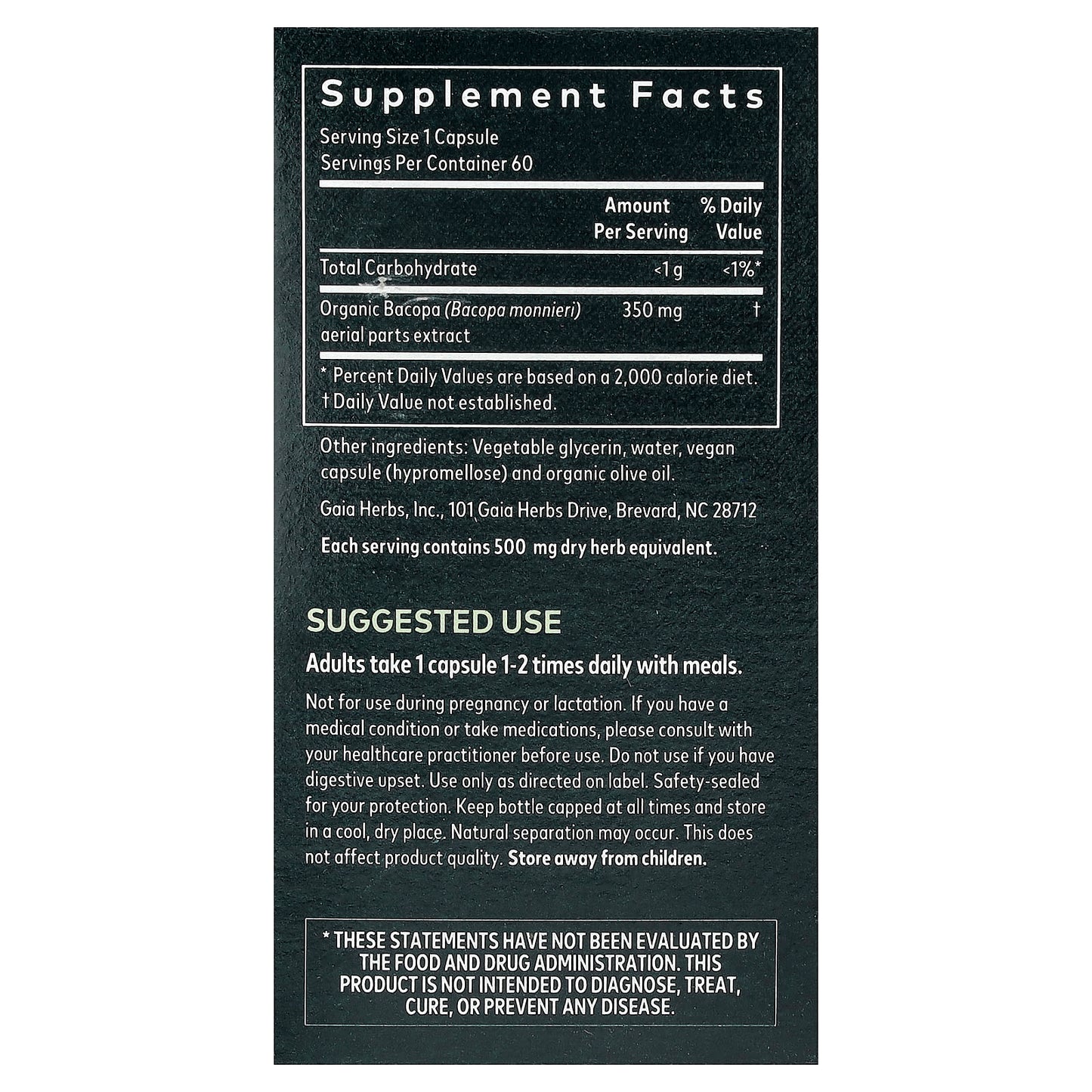 Bacopa Supplement for Brain Health - 60 Vegan Liquid Phyto-Caps by Gaia Herbs - Image 2