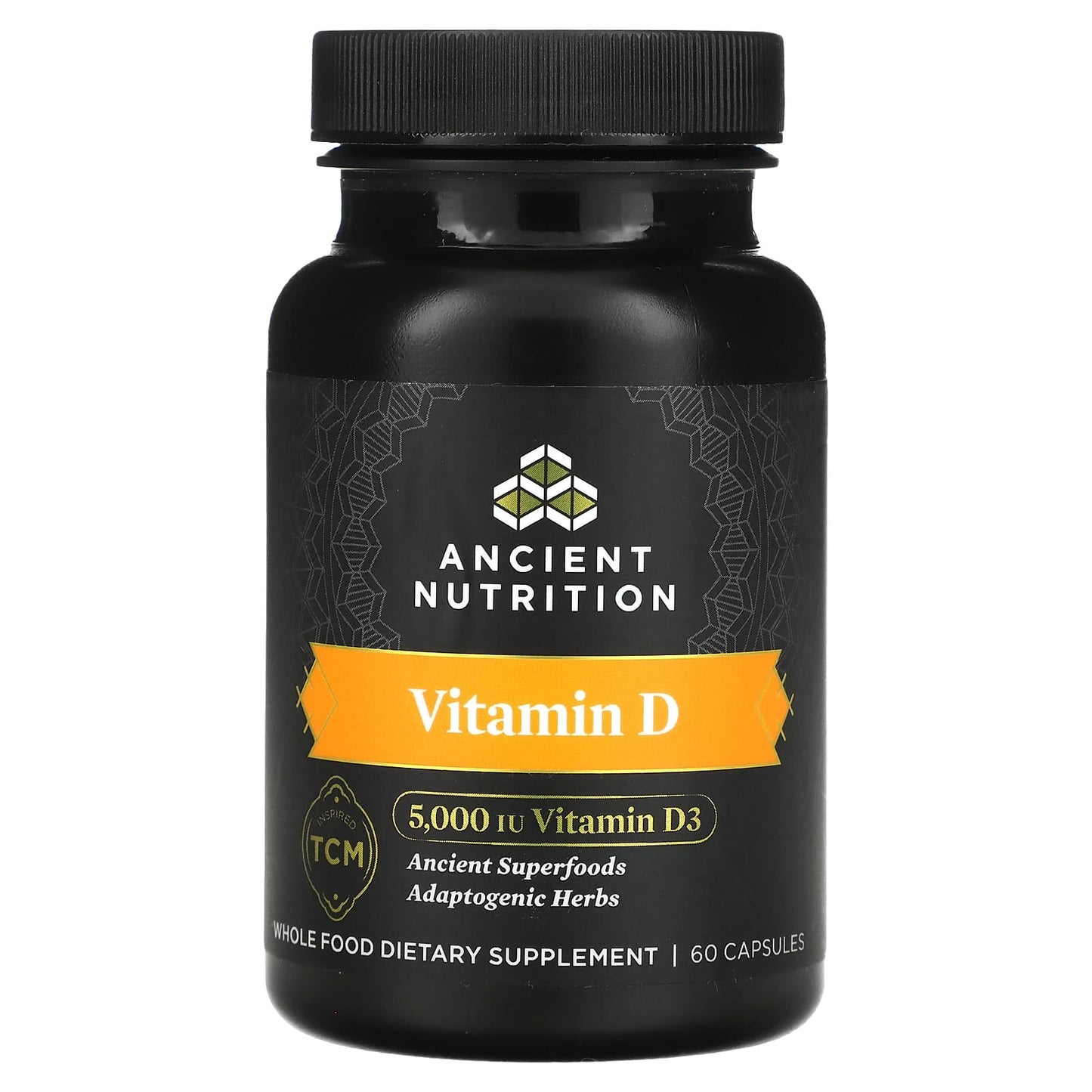 Ancient Nutrition Vitamin D Supplement, 5,000 IU, 60 Capsules - Image 1
