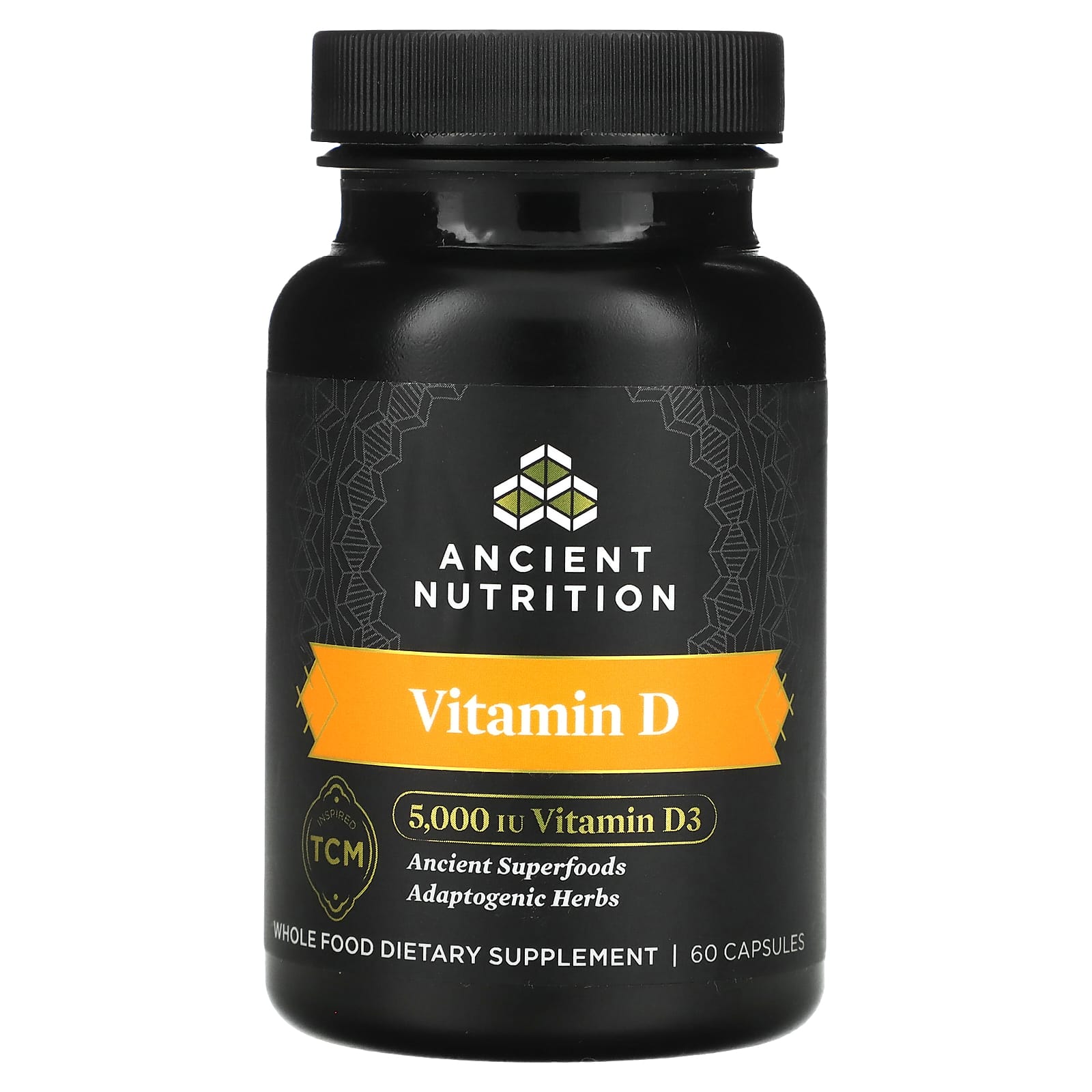 Ancient Nutrition Vitamin D Supplement, 5,000 IU, 60 Capsules - Image 1