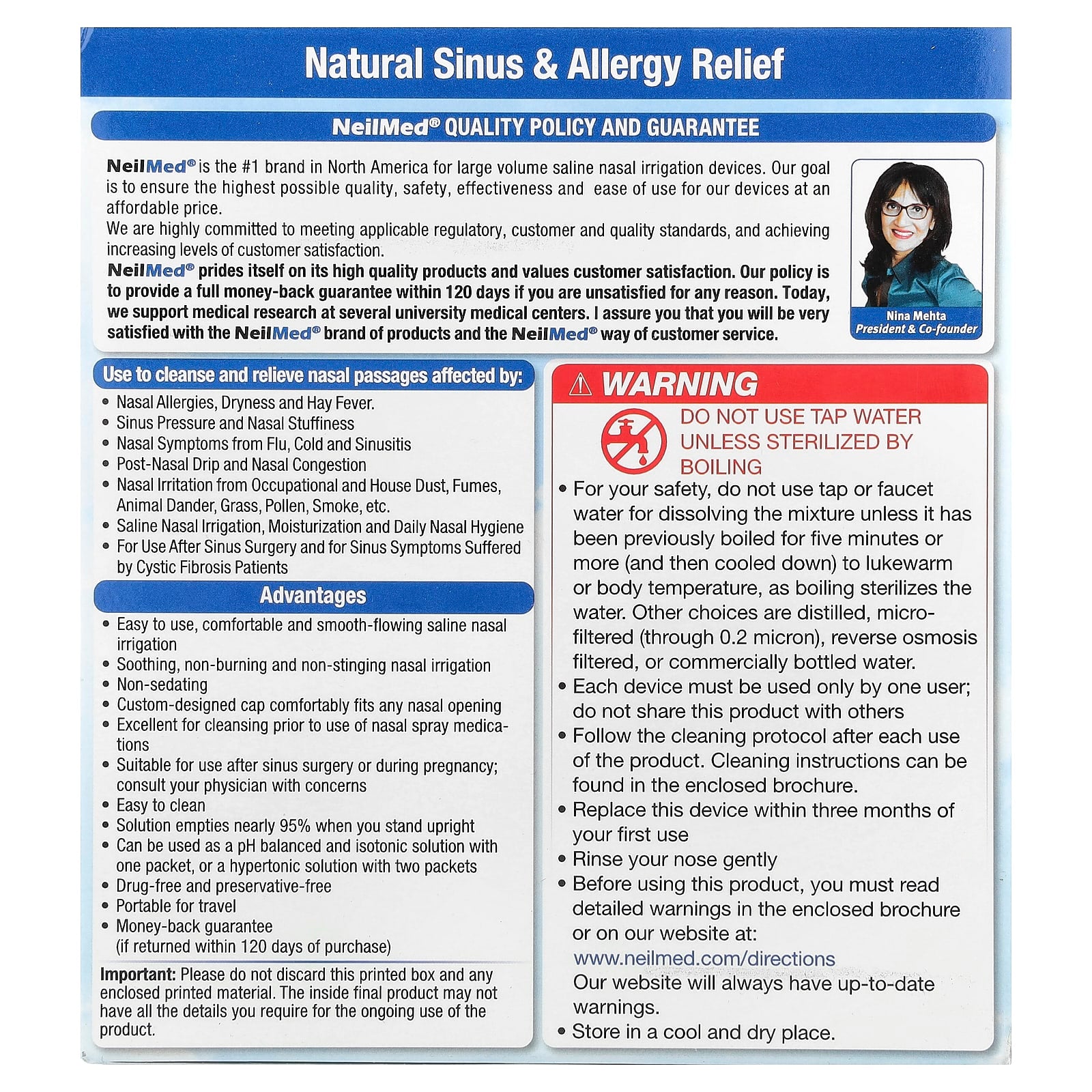 NeilMed, The Original Sinus Rinse Kit™, 1 Kit - Image 2