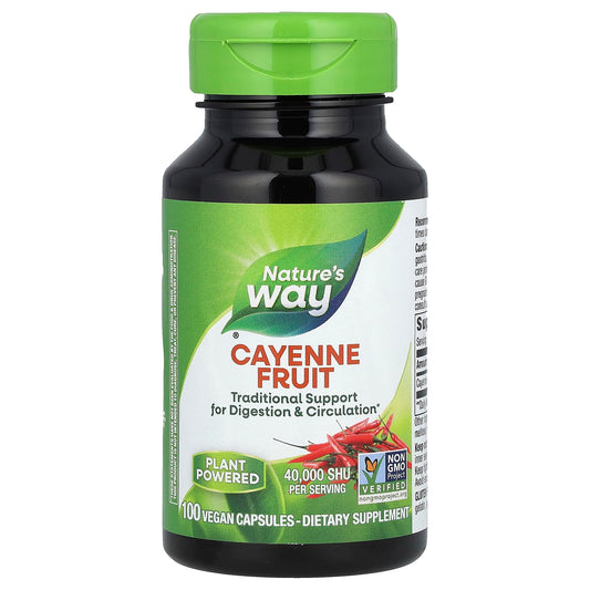 Nature's Way, Cayenne Fruit, 40,000 SHU, 100 Vegan Capsules - Image 1
