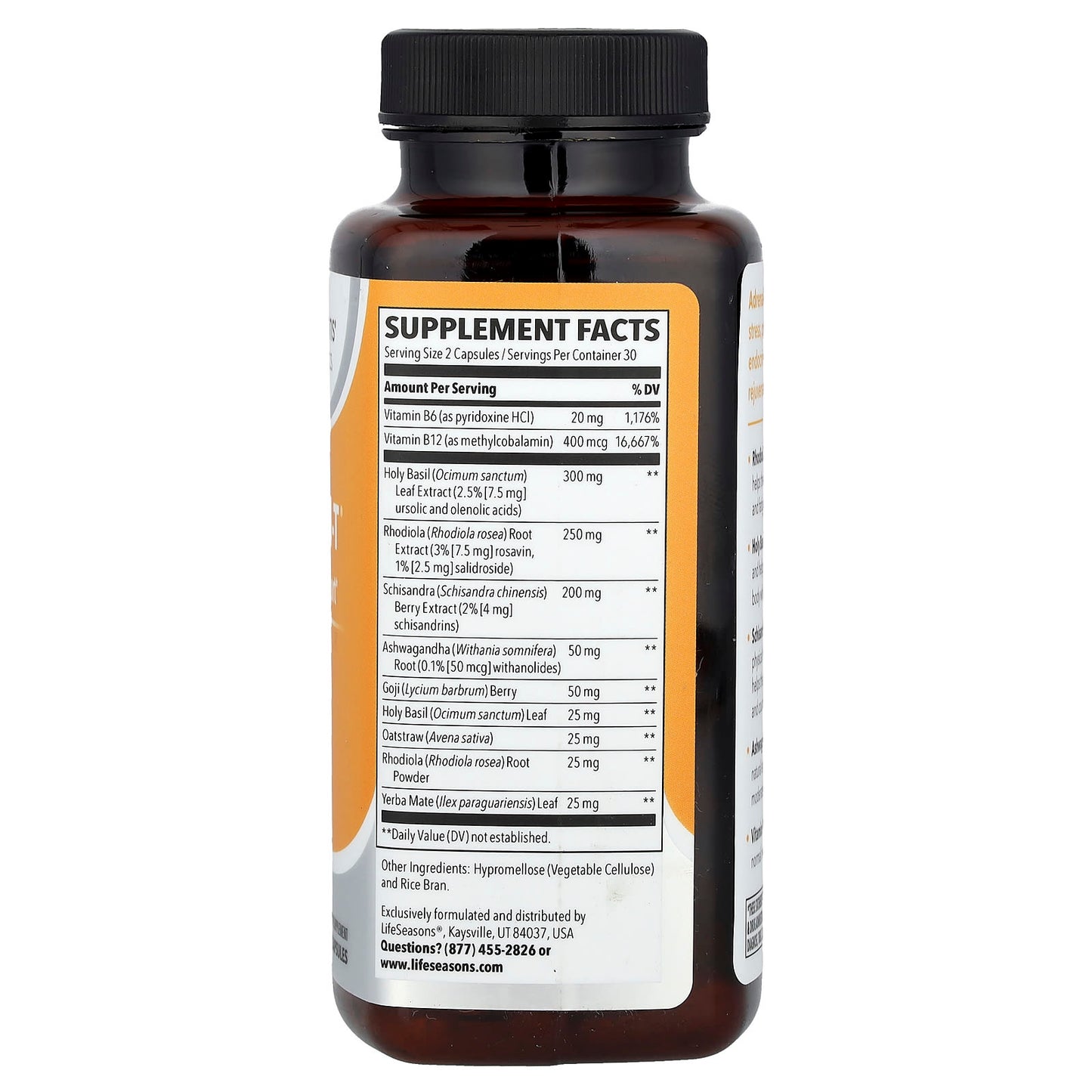 LifeSeasons, Adrenal-T®, Adrenal Support, 60 Veg Capsules - Image 2