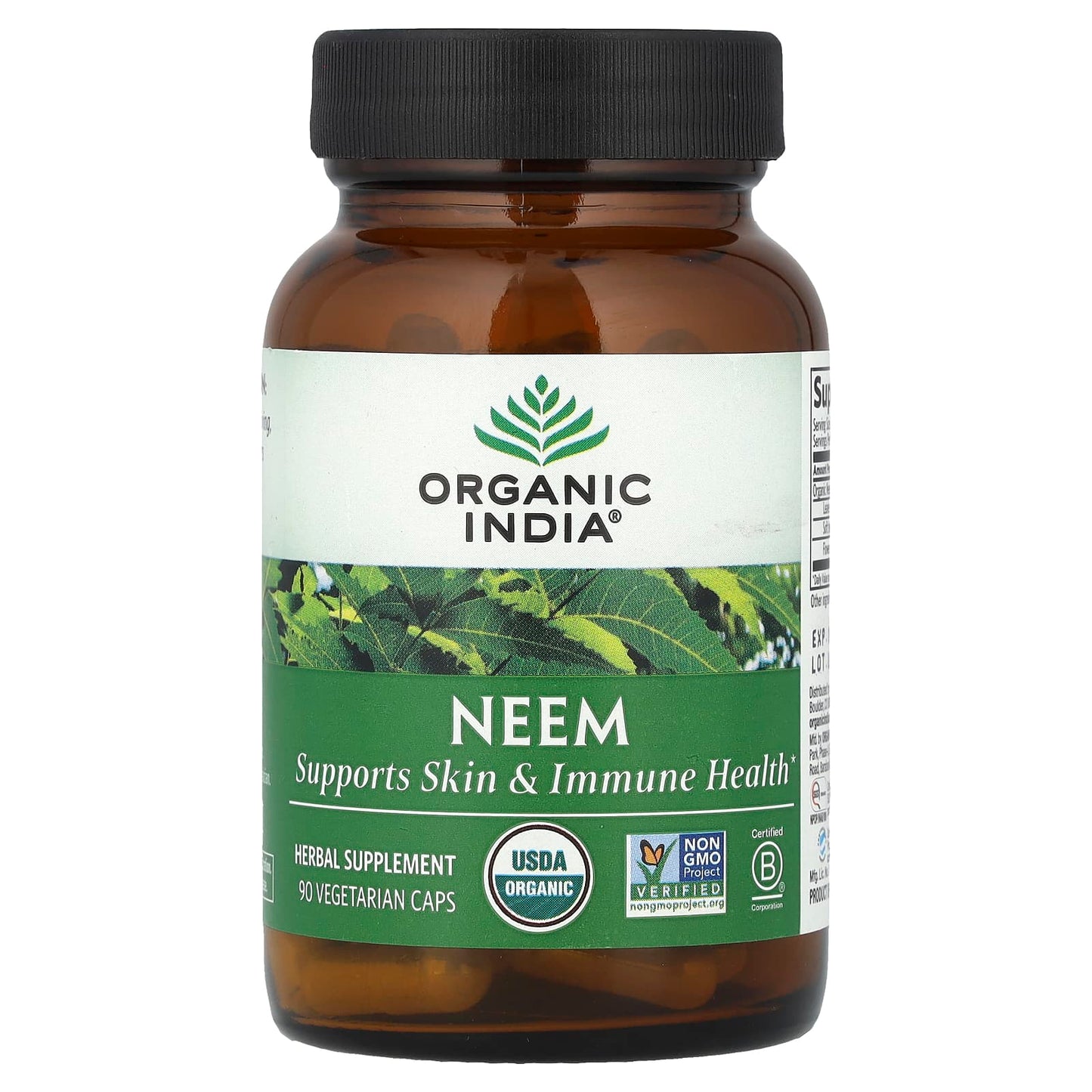 Organic India, Neem, 90 Vegetarian Caps - Image 1
