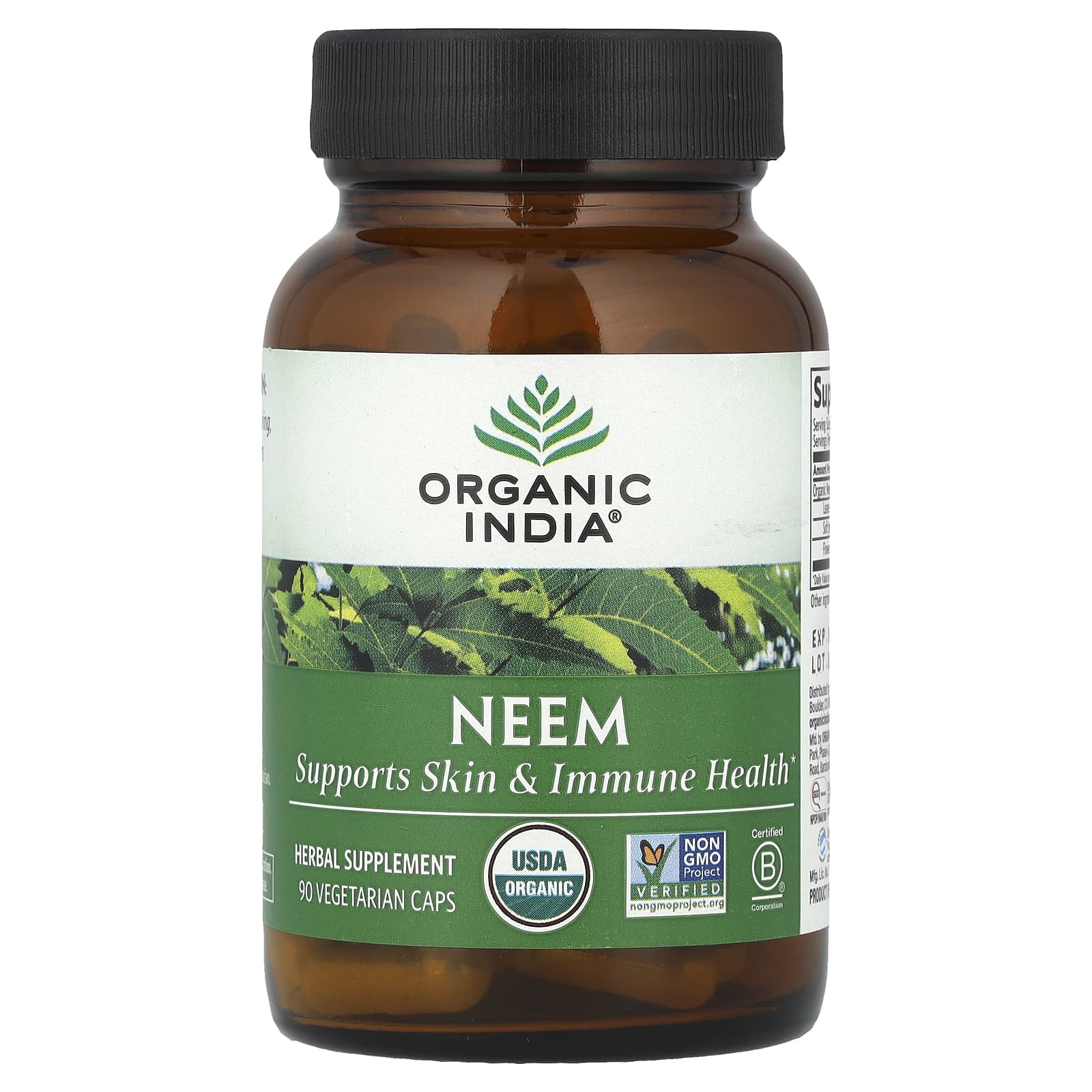 Organic India, Neem, 90 Vegetarian Caps - Image 1