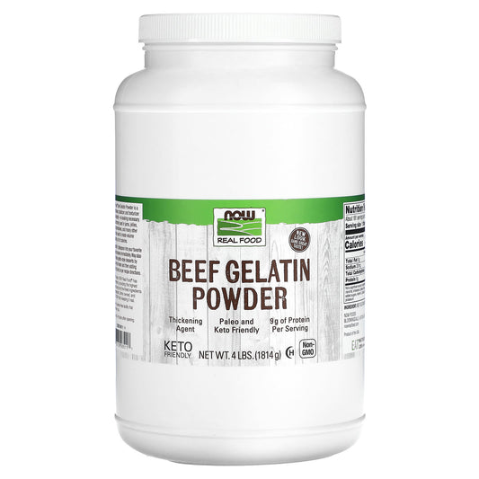 NOW Foods, Real Food, Beef Gelatin Powder, 4 lbs (1,814 g) - Image 1