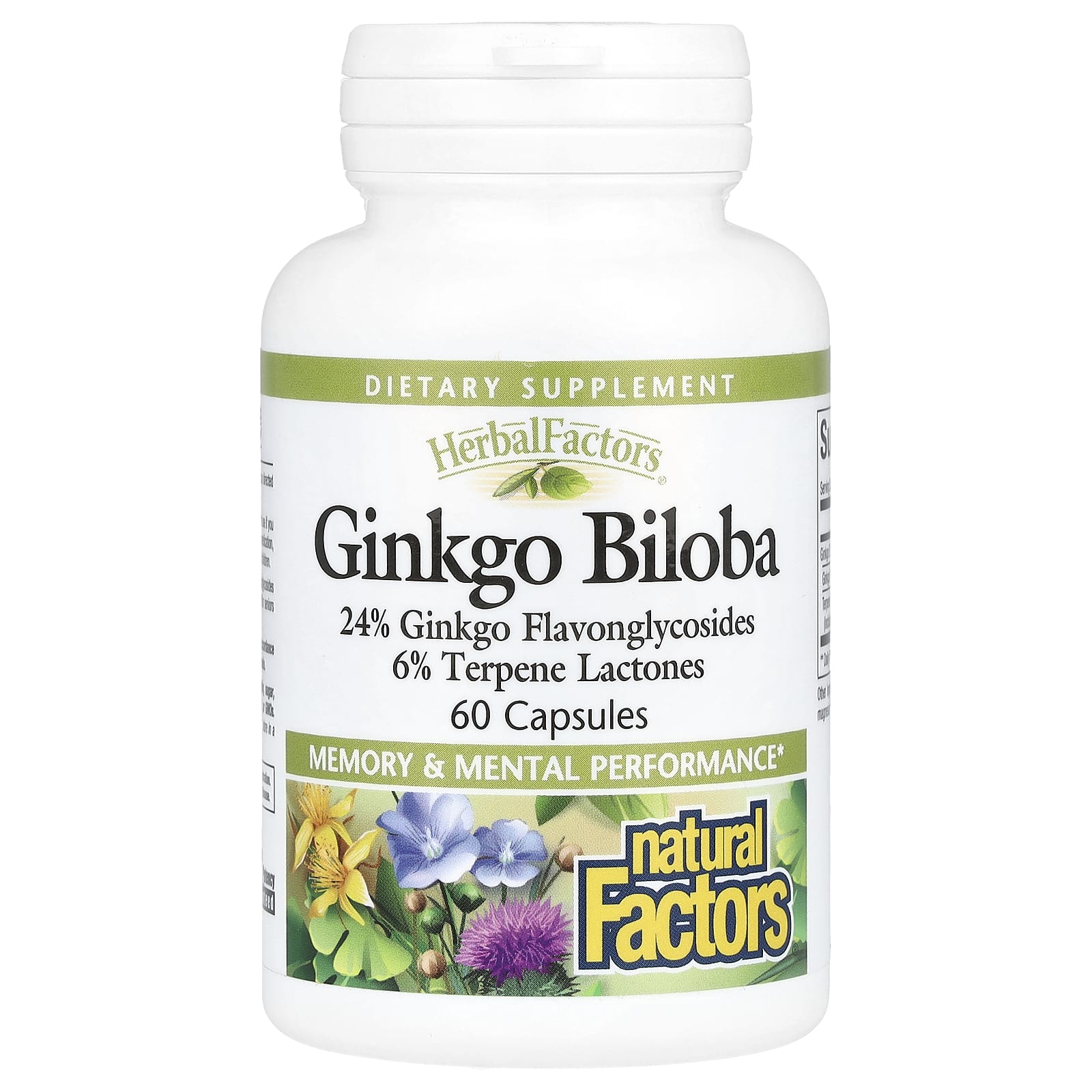 Natural Factors, HerbalFactors®, Ginkgo Biloba, 60 Capsules - Image 1