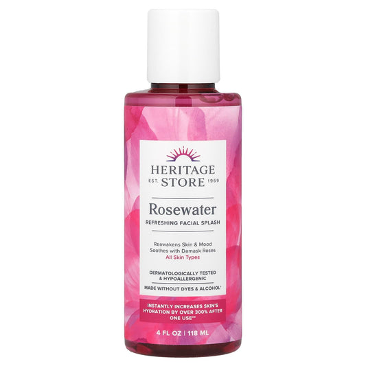 Heritage Store Rosewater Facial Splash, Hydrating Skin Toner for All Skin Types - Image 1