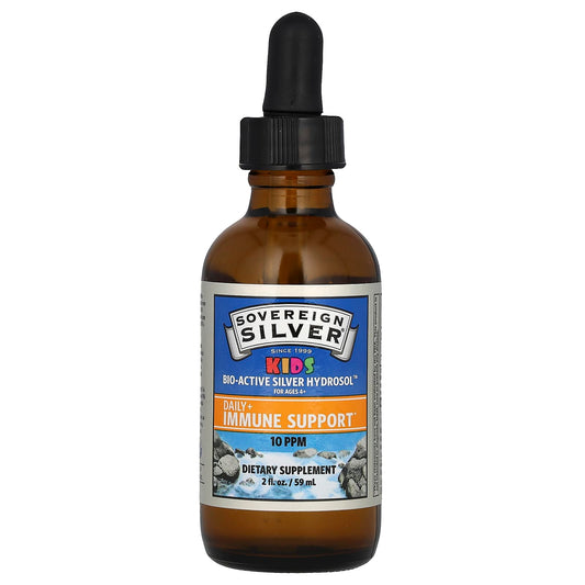 Sovereign Silver, Kids Bio-Active Silver Hydrosol, Daily + Immune Support, Ages 4+, 10 PPM, 2 fl oz (59 ml) - Image 1