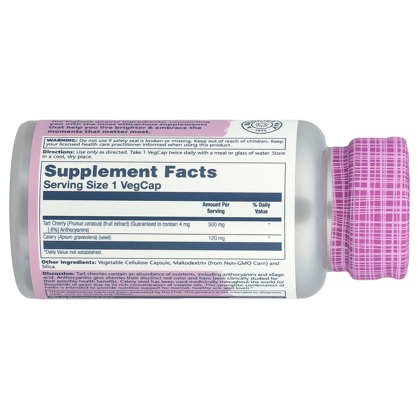 Solaray, Tart Cherry Celery Seed, 60 VegCaps - Image 2