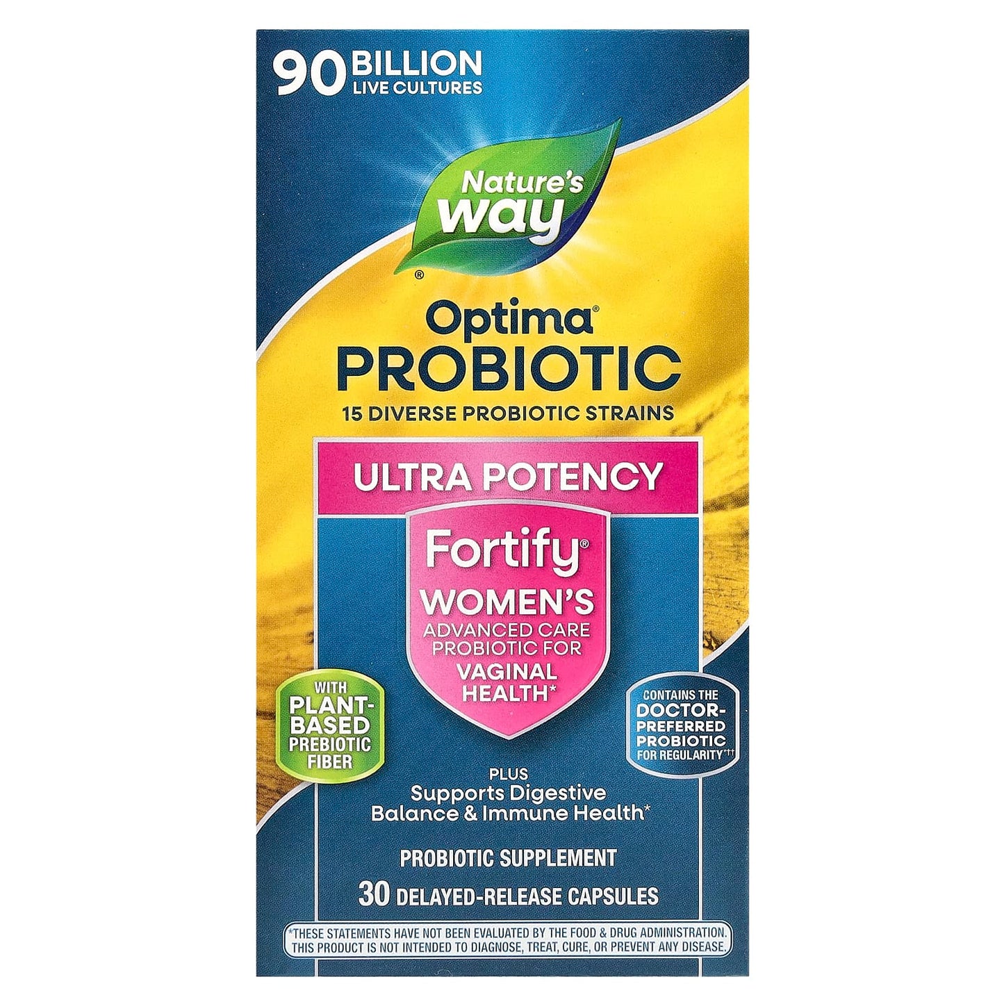 Nature's Way, Optima® Probiotic, Fortify® Women's, Ultra Potency, 30 Delayed-Release Capsules - Image 1