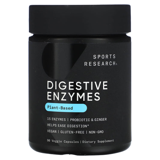 Sports Research, Plant-Based Digestive Enzymes, 90 Veggie Capsules - Image 1
