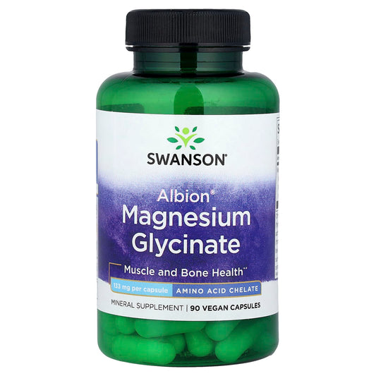 Swanson, Albion®, Magnesium Glycinate, 133 mg, 90 Vegan Capsules - Image 1