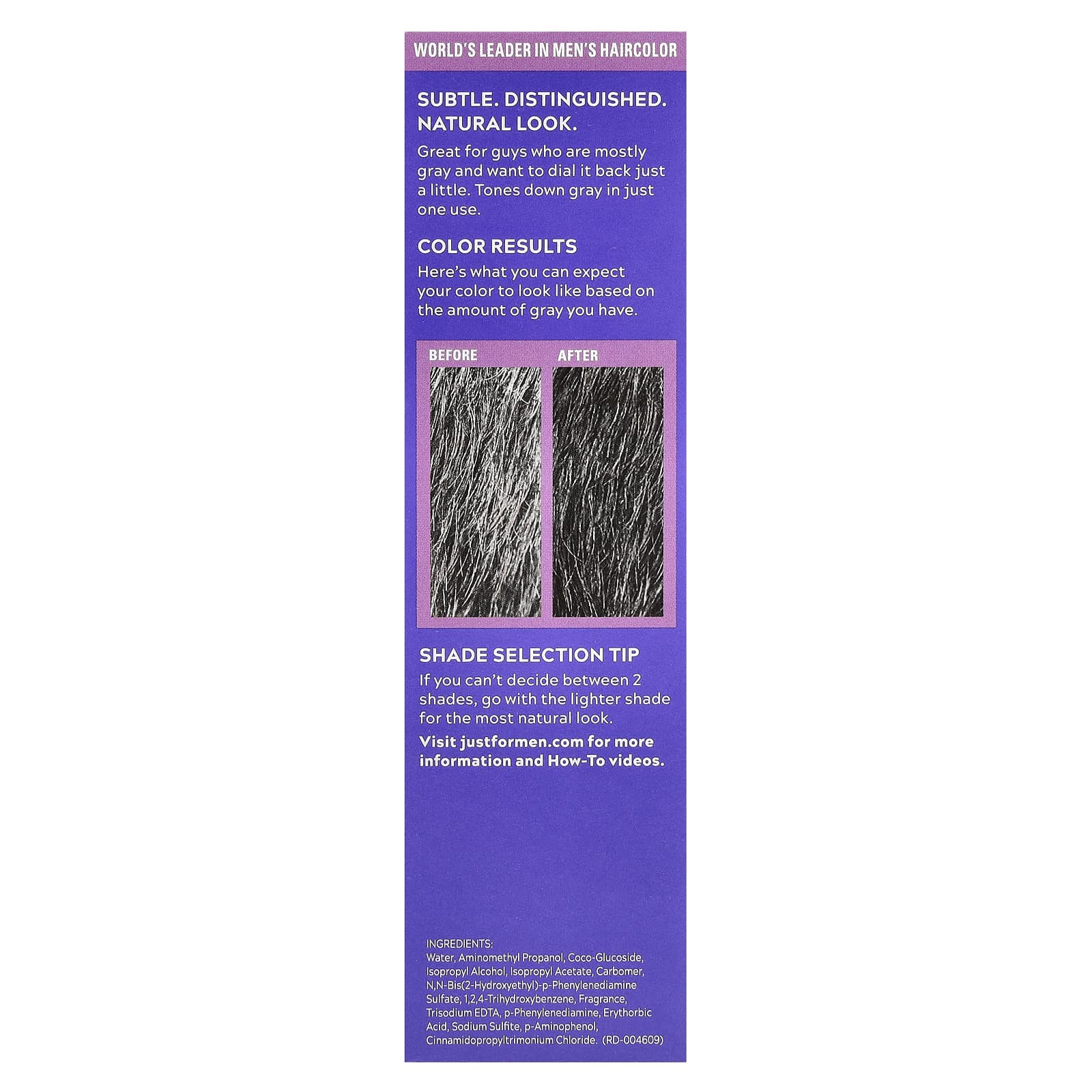 Just for Men T-55 Black Haircolor Kit - Natural Gray Reduction - Image 2