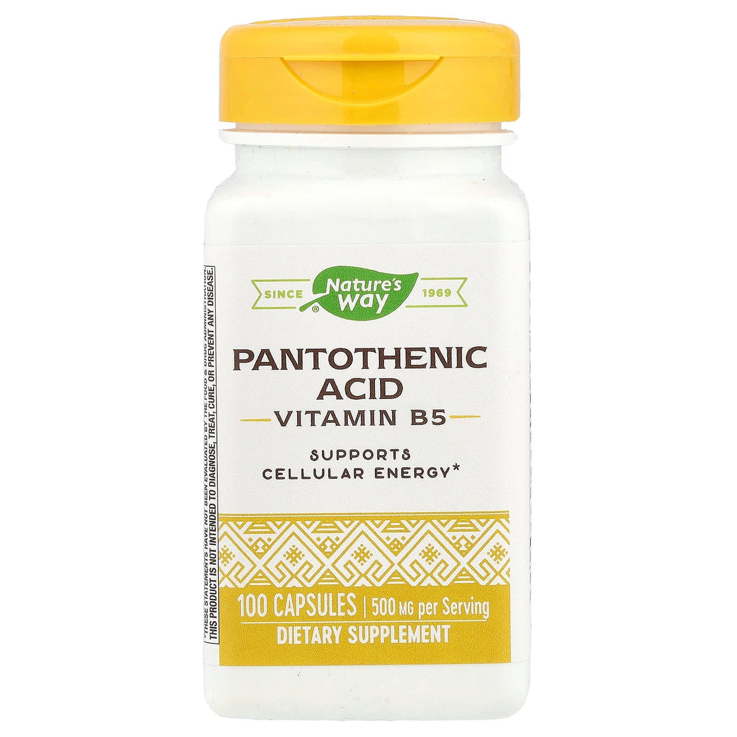 Nature's Way, Pantothenic Acid, Vitamin B5, 100 Capsules - Image 1