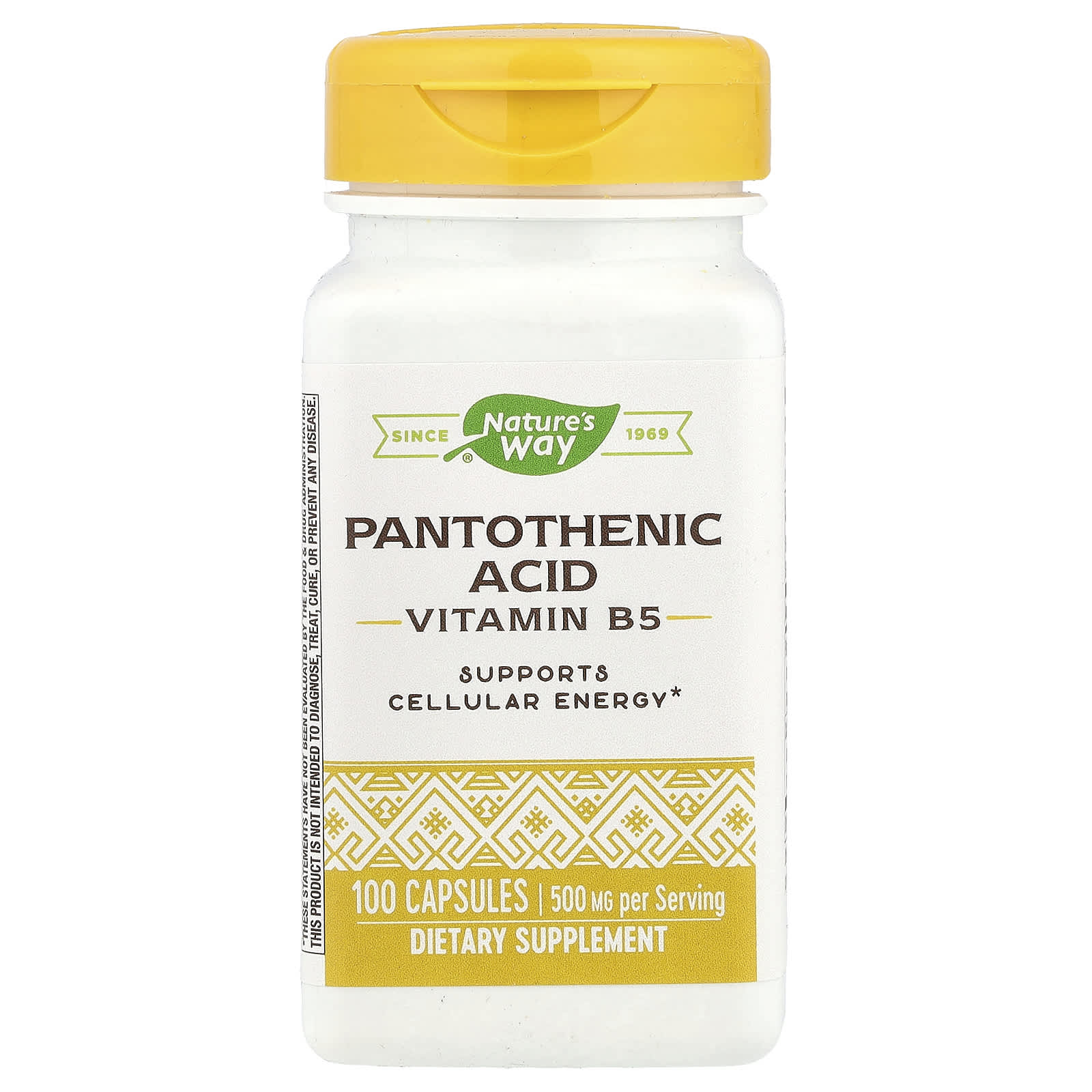 Nature's Way, Pantothenic Acid, Vitamin B5, 100 Capsules - Image 1