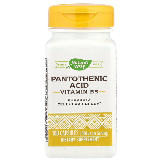 Nature's Way, Pantothenic Acid, Vitamin B5, 100 Capsules - Image 1