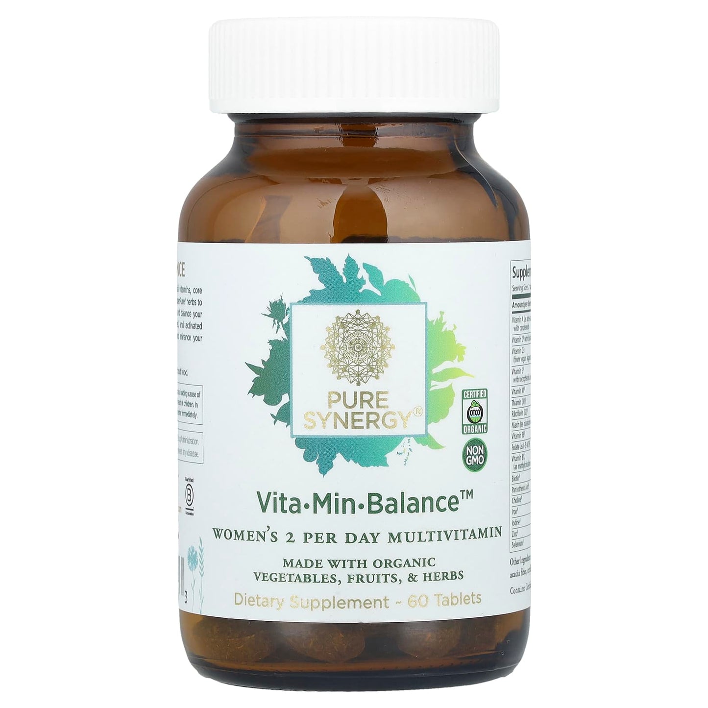 Pure Synergy, Vita-Min-Balance™, Women's 2 Per Day Multivitamin, 60 Tablets - Image 1