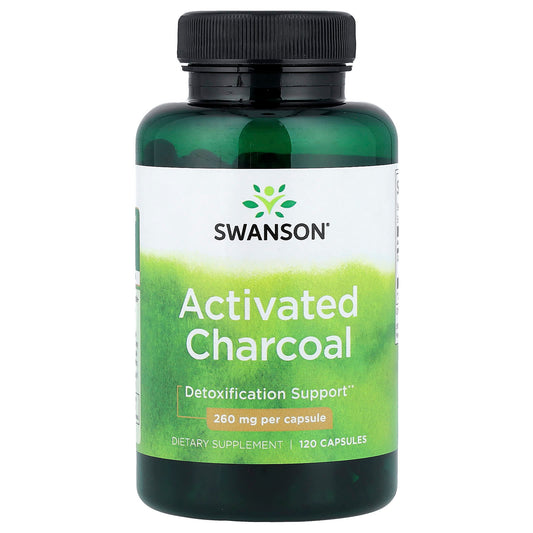 Swanson, Activated Charcoal, 260 mg, 120 Capsules - Image 1