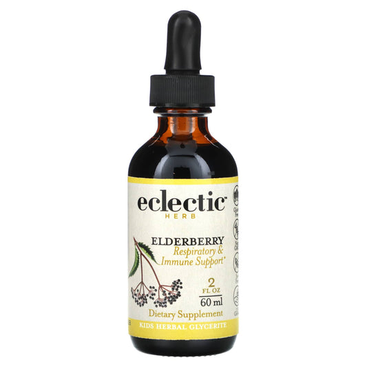 Elderberry Kid's Herbal Glycerite for Immune Support, Gluten Free, 500mg, 2 fl oz - Image 1