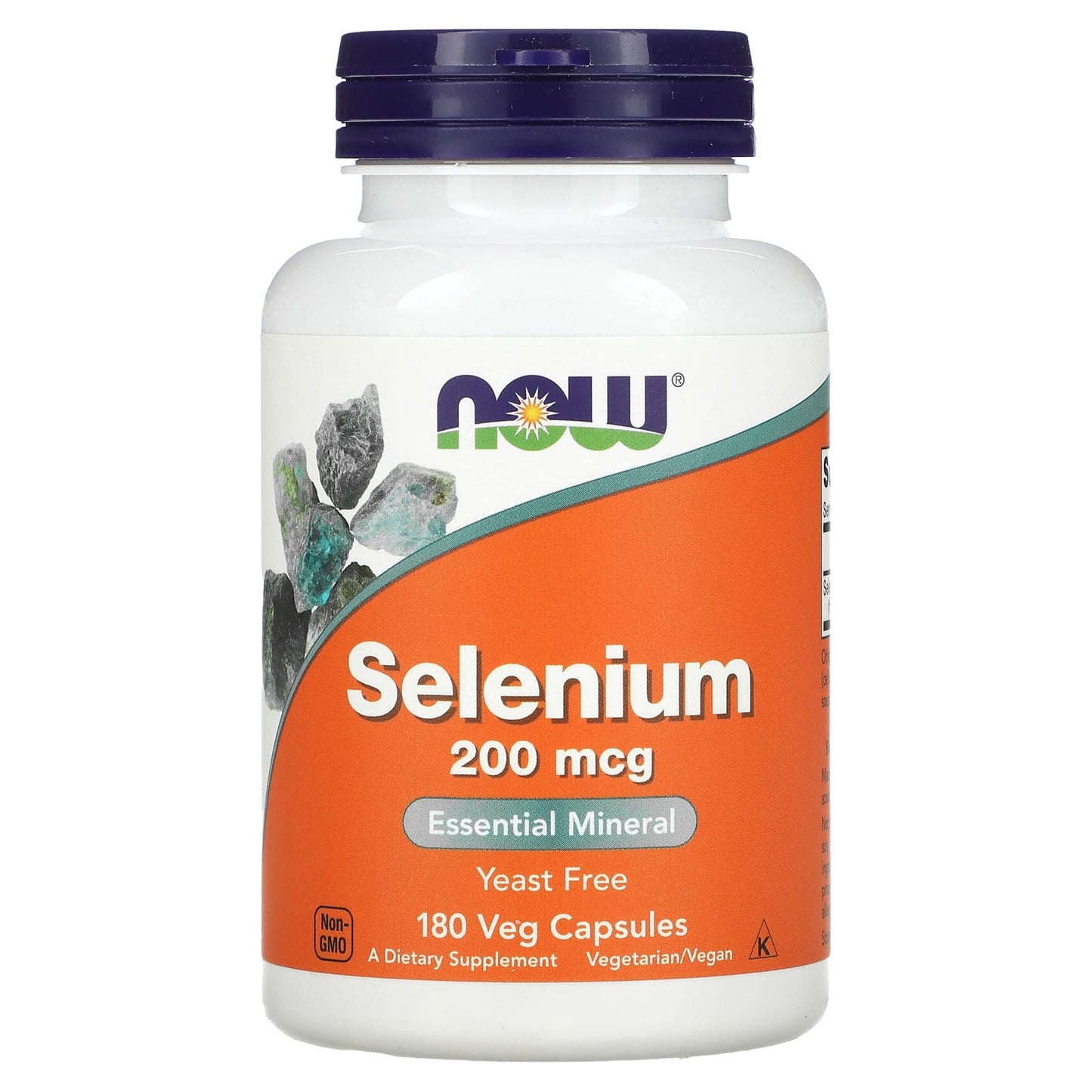 NOW Foods, Selenium, 200 mcg, 180 Veg Capsules - Image 1