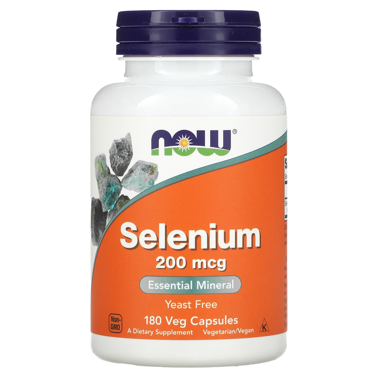 NOW Foods, Selenium, 200 mcg, 180 Veg Capsules - Image 1