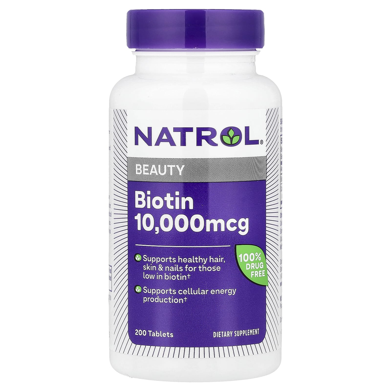 Natrol, Biotin, 200 Tablets - Image 1