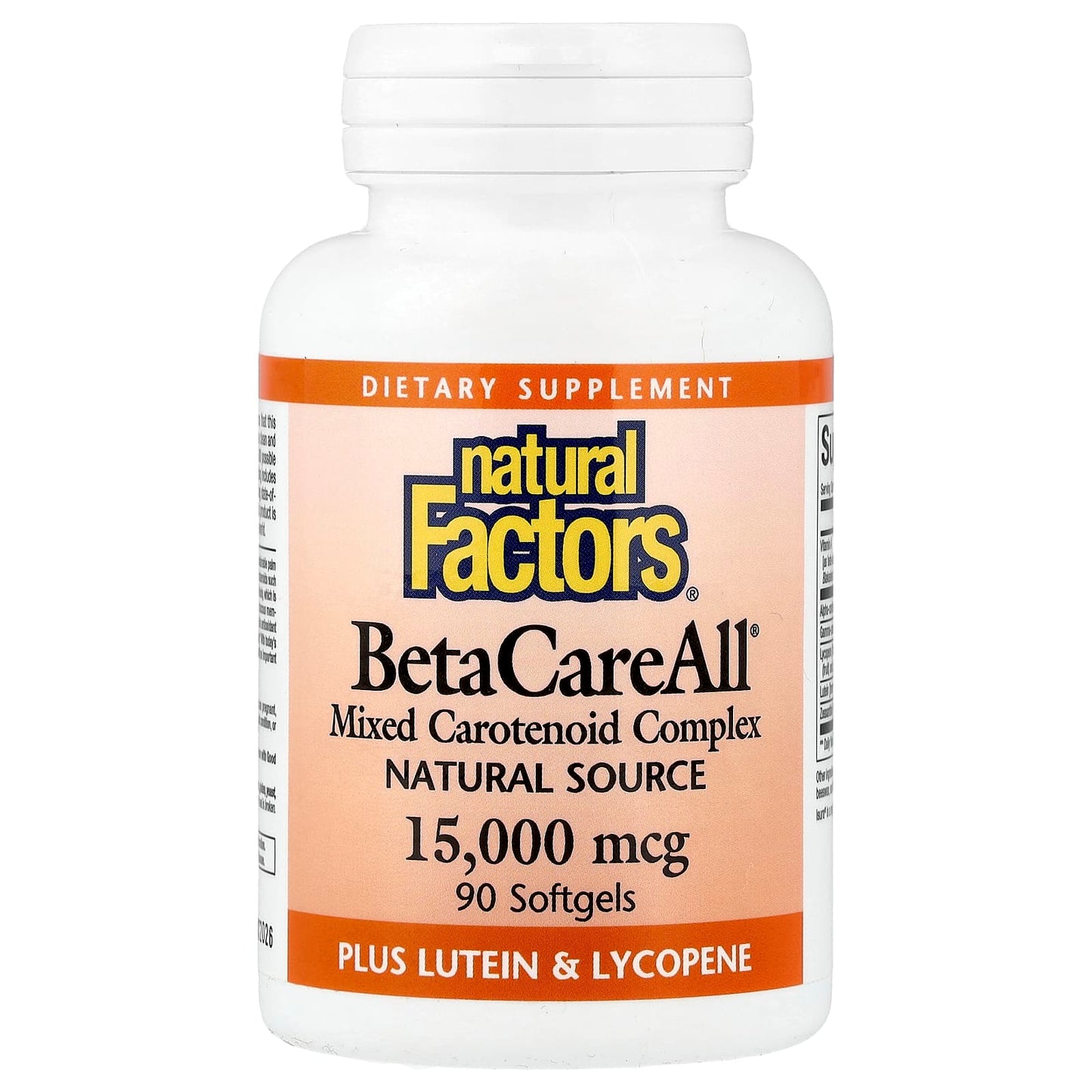 Natural Factors, BetaCareAll®, 15,000 mcg, 90 Softgels - Image 1