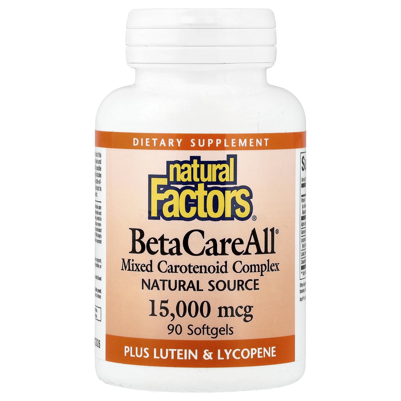 Natural Factors, BetaCareAll®, 15,000 mcg, 90 Softgels - Image 1