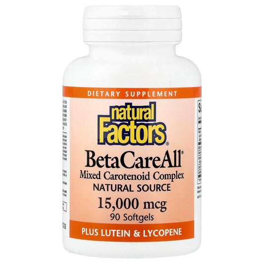 Natural Factors, BetaCareAll®, 15,000 mcg, 90 Softgels - Image 1