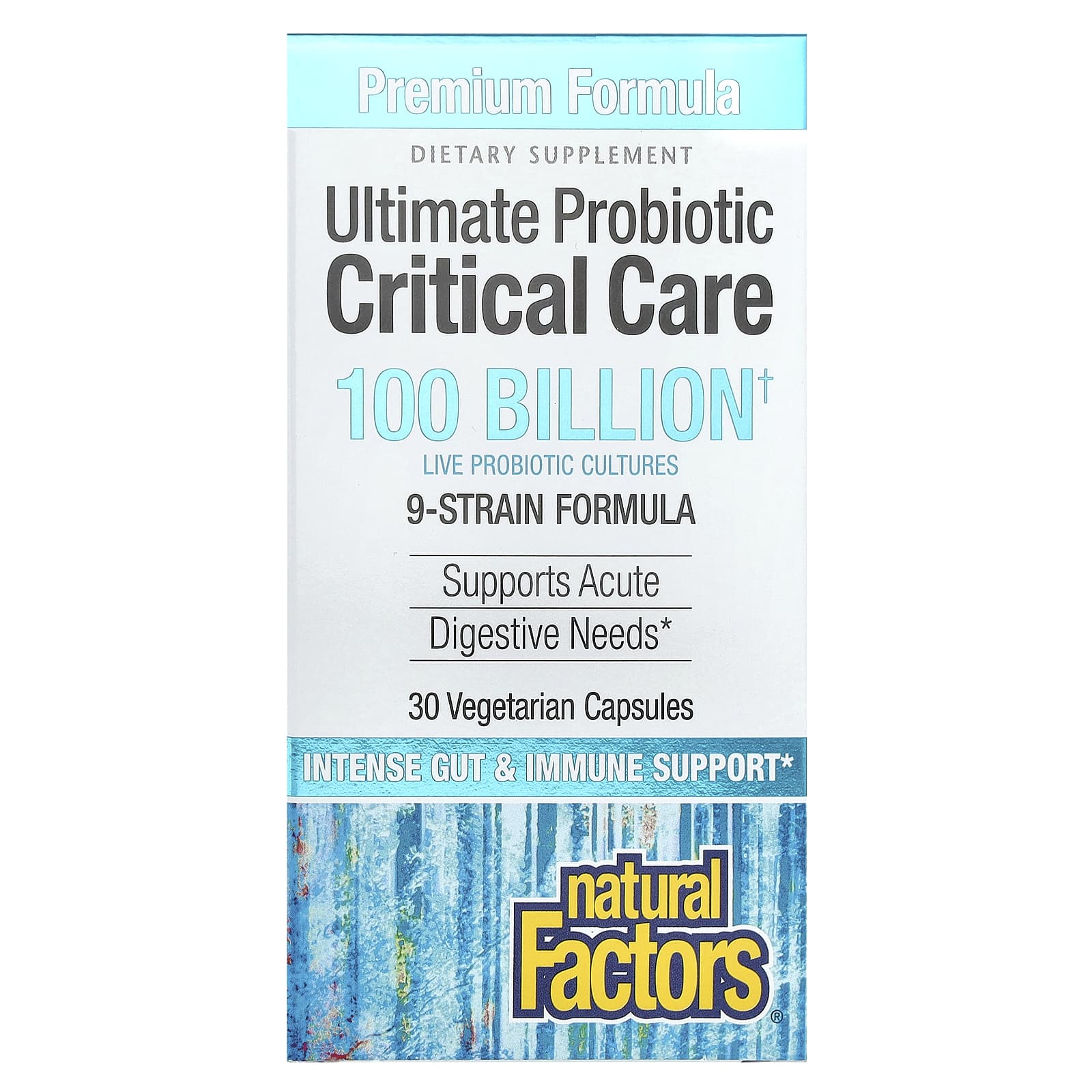 Natural Factors, Ultimate Probiotic, Critical Care, 100 Billion CFU, 30 Vegetarian Capsules - Image 1