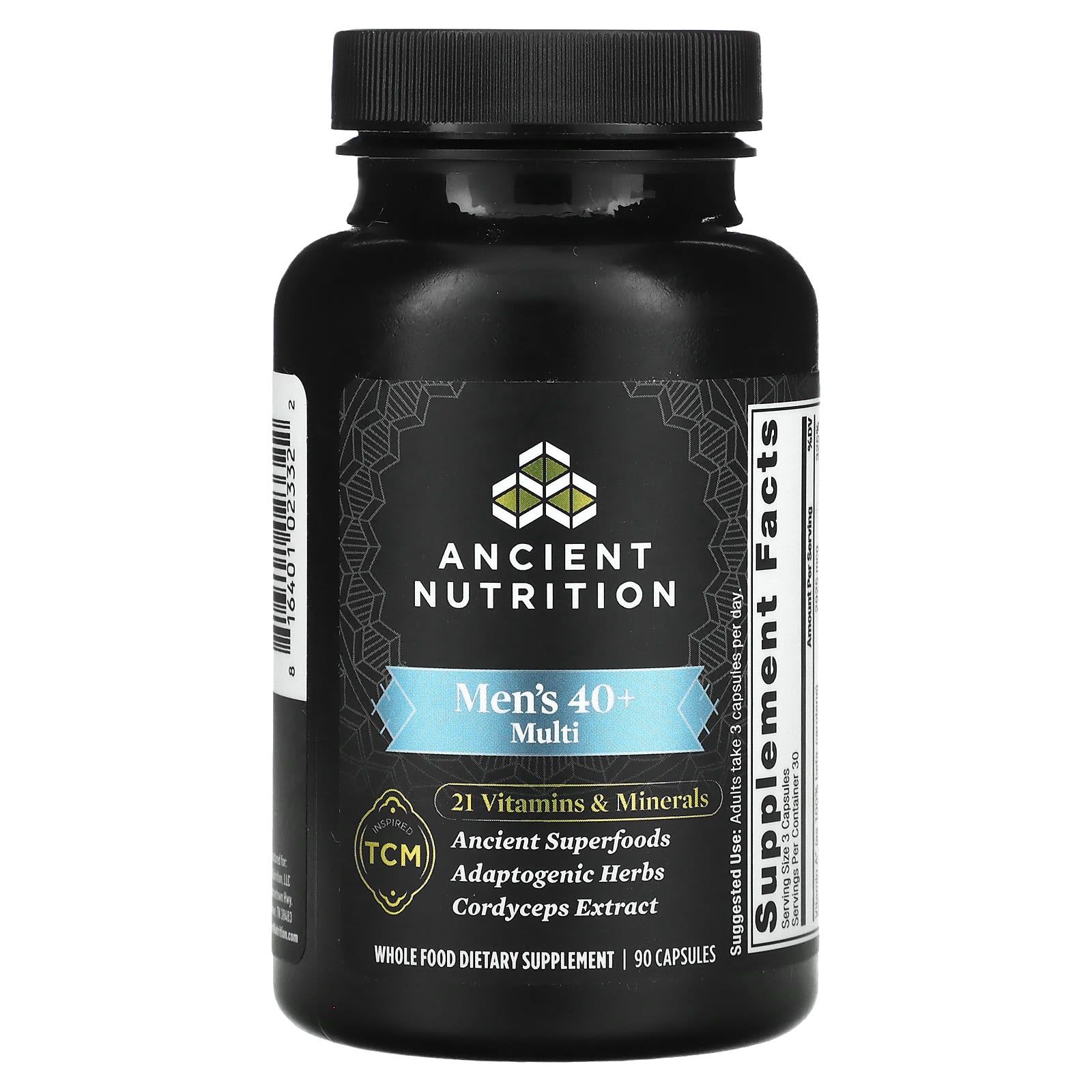 Men's Multivitamin 40+ by Ancient Nutrition, 90 Capsules, Whole Food Dietary Supplement - Image 1