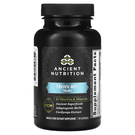 Men's Multivitamin 40+ by Ancient Nutrition, 90 Capsules, Whole Food Dietary Supplement - Image 1