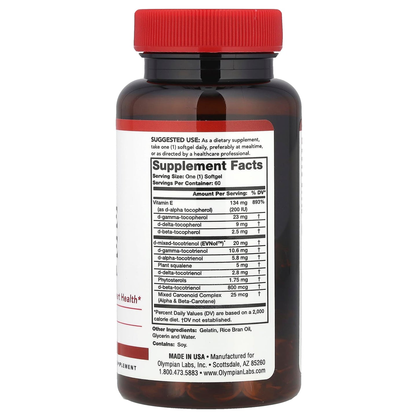 Olympian Labs, Vitamin E Complete, 60 Softgels - Image 2