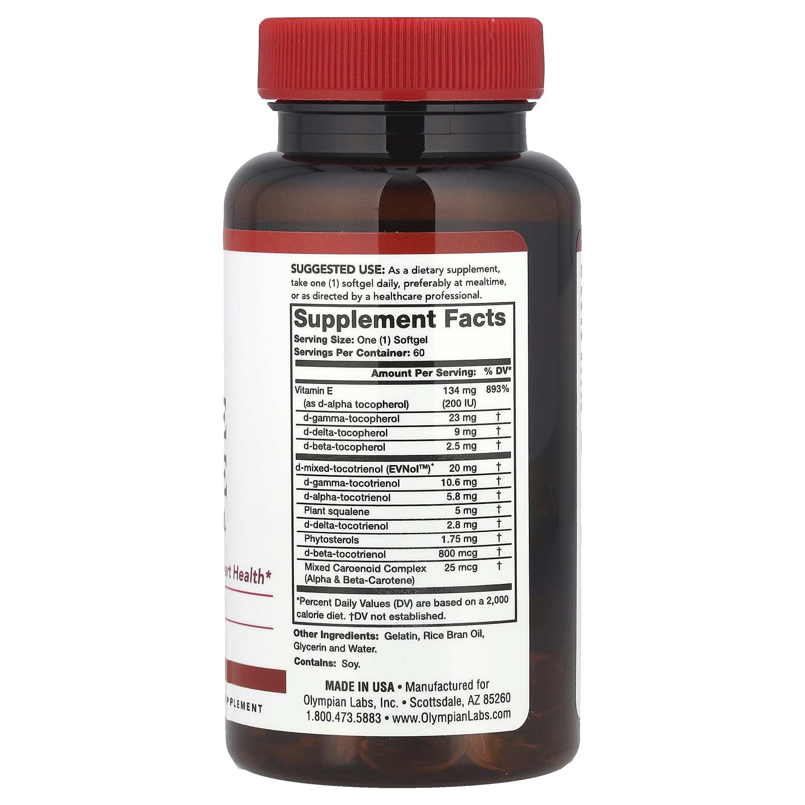 Olympian Labs, Vitamin E Complete, 60 Softgels - Image 2
