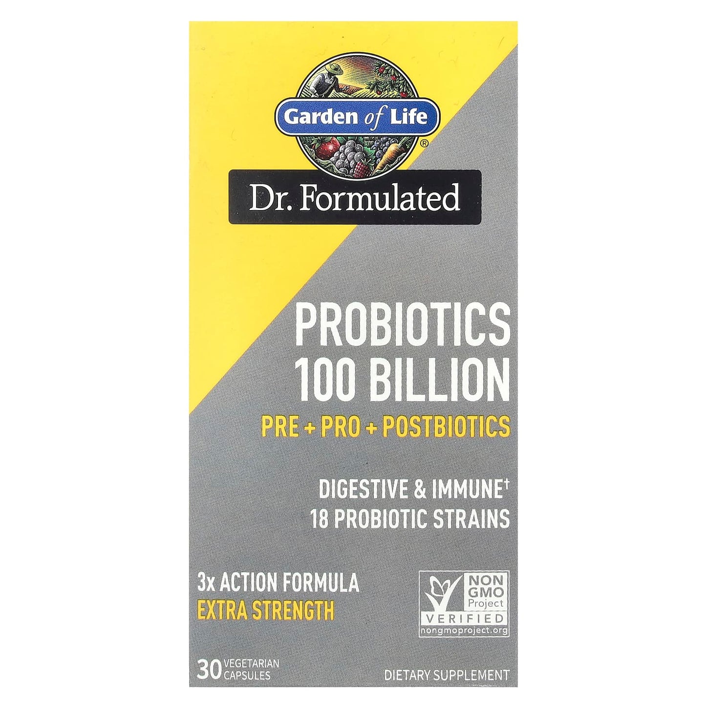 Extra Strength Garden of Life Probiotics, 30 Capsules, Vegetarian - Image 1