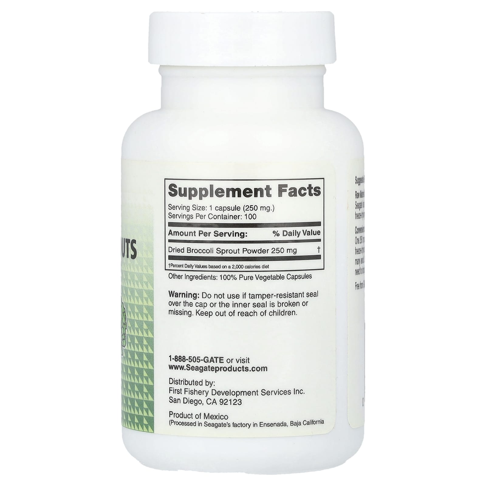 Seagate, Broccoli Sprouts, 250 mg, 100 V Capsules - Image 2