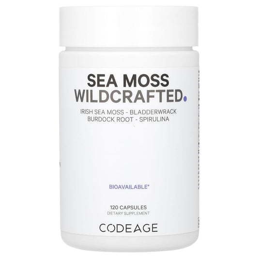 Boost Your Health with Wildcrafted Sea Moss Supplements by CodeAge, 120 Capsules - Image 1