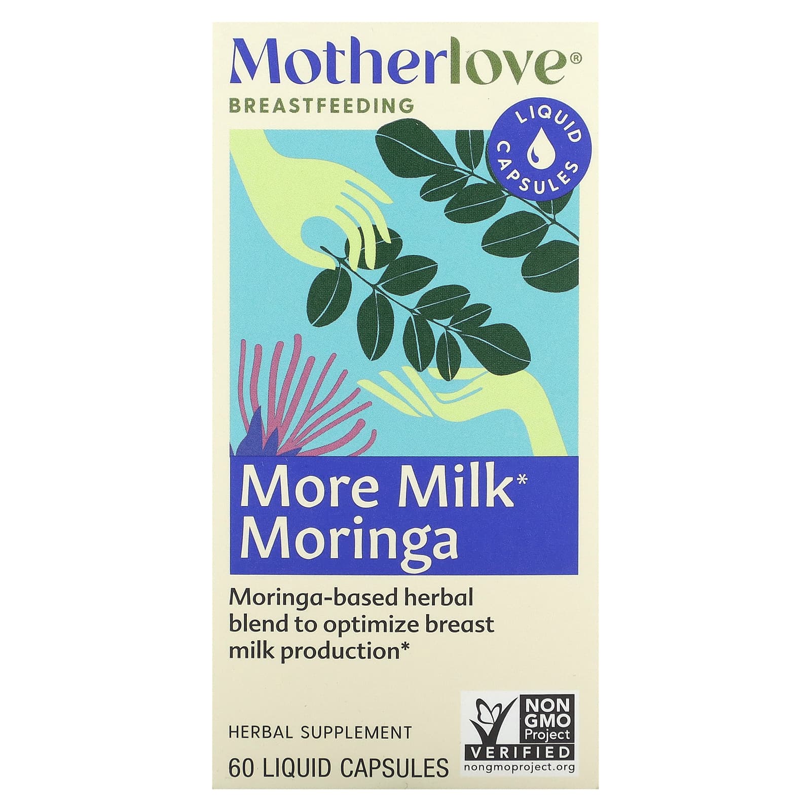 Motherlove, Breastfeeding, More Milk Moringa, 60 Liquid Capsules - Image 1