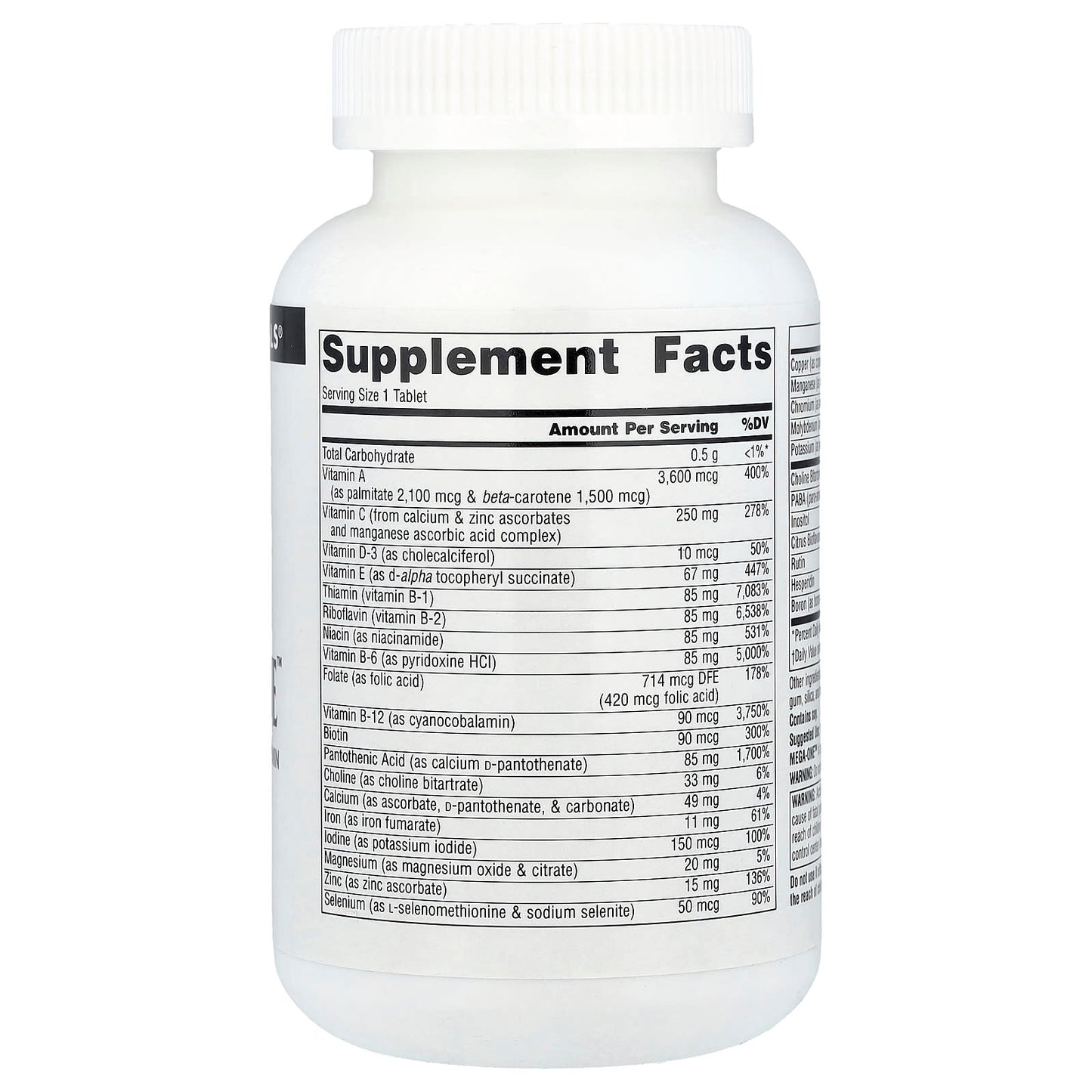 Source Naturals, Mega-One™, High Potency Multi-Vitamin With Minerals, 180 Tablets - Image 2