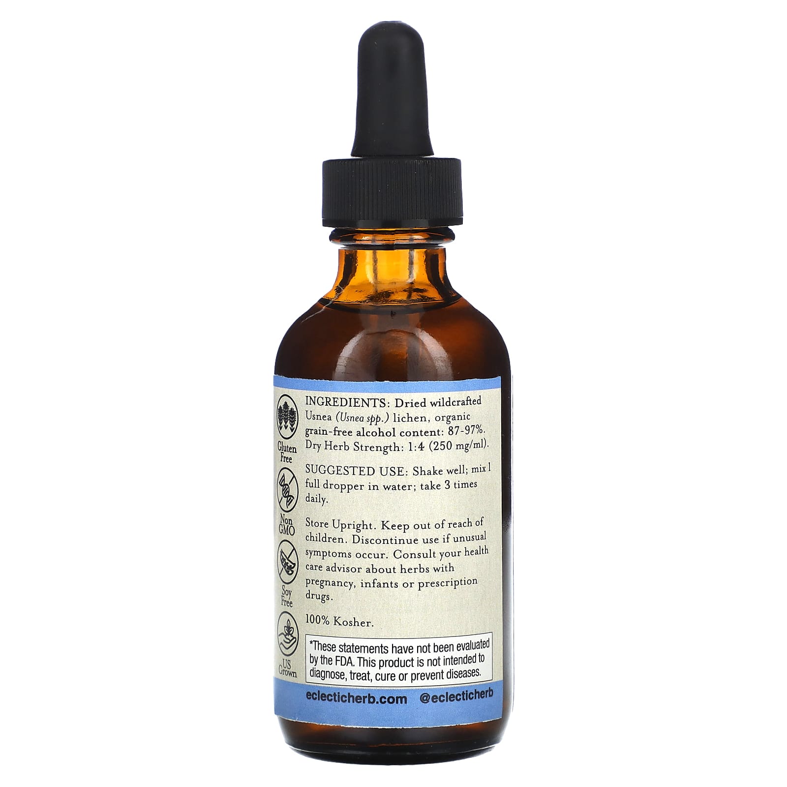 Boost Immunity with Usnea Extract by Eclectic Herb (250mg, 60ml) - Image 2