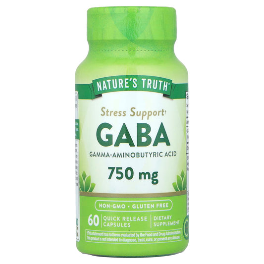 Nature's Truth, GABA, 750 mg, 60 Quick Release Capsules - Image 1
