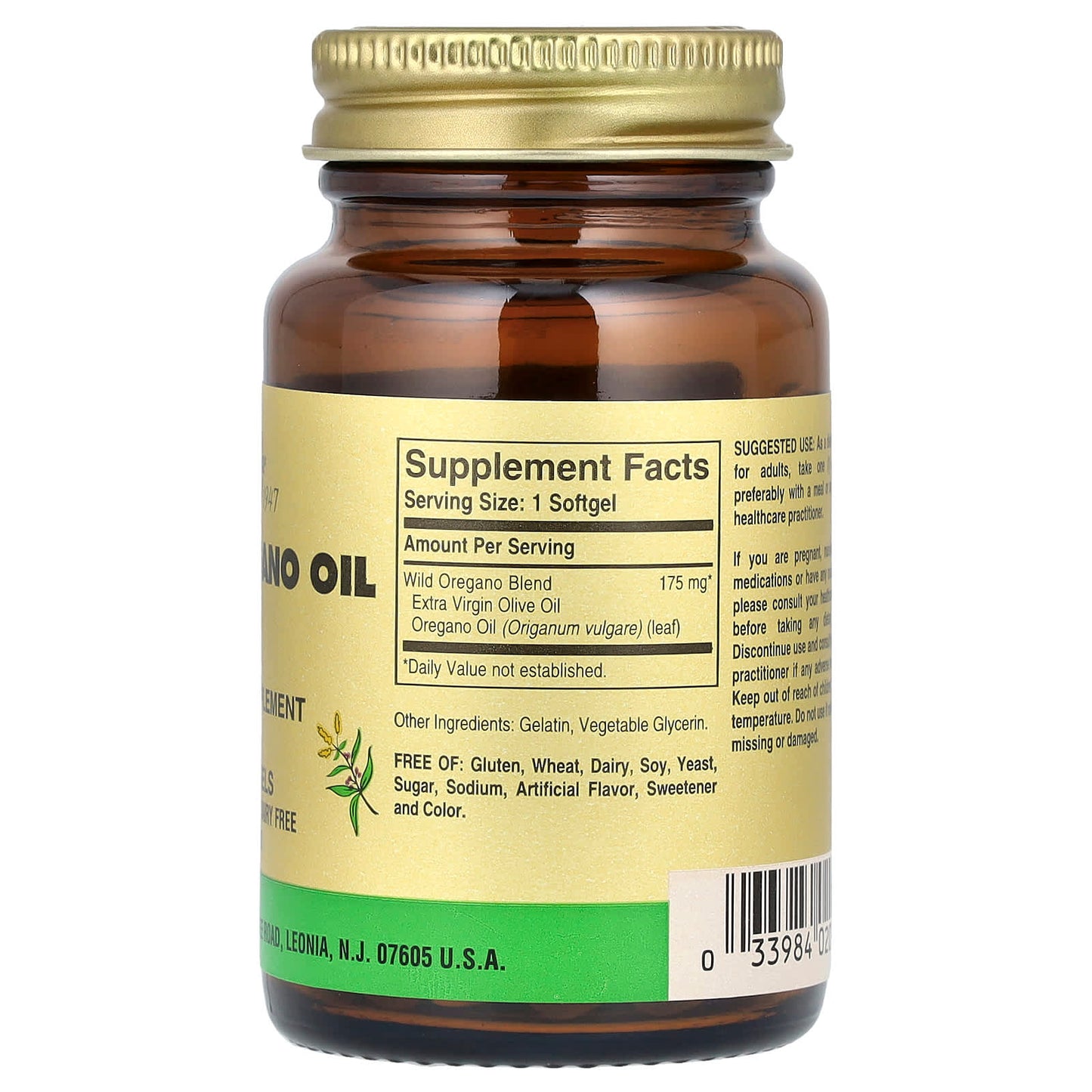 Solgar, Wild Oregano Oil, 60 Softgels (175 mg per Softgel) - Image 2