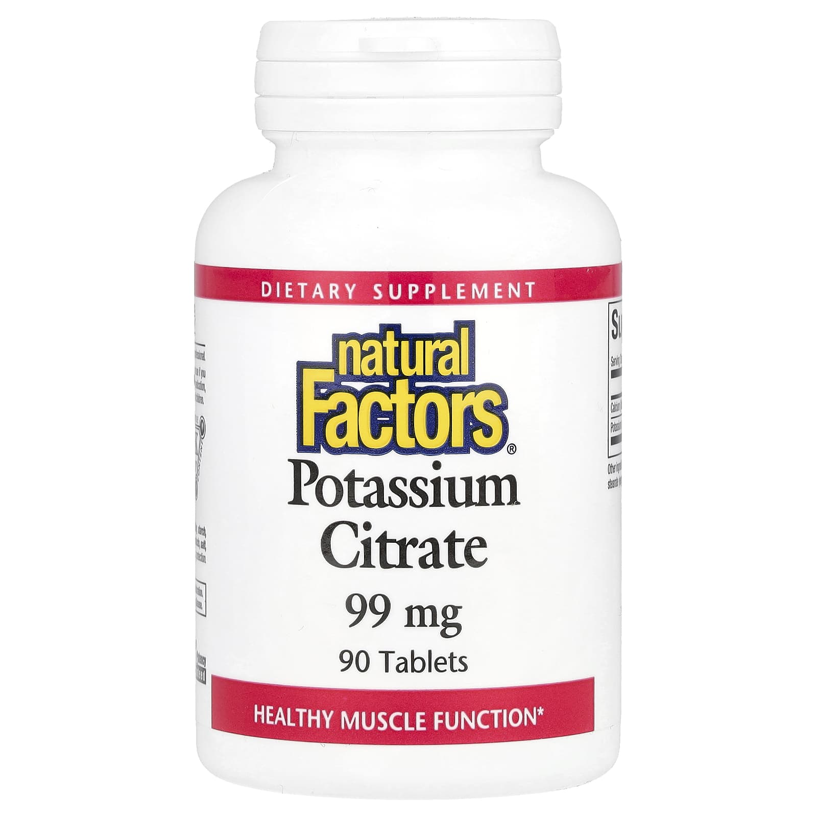 Natural Factors, Potassium Citrate, 99 mg, 90 Tablets - Image 1